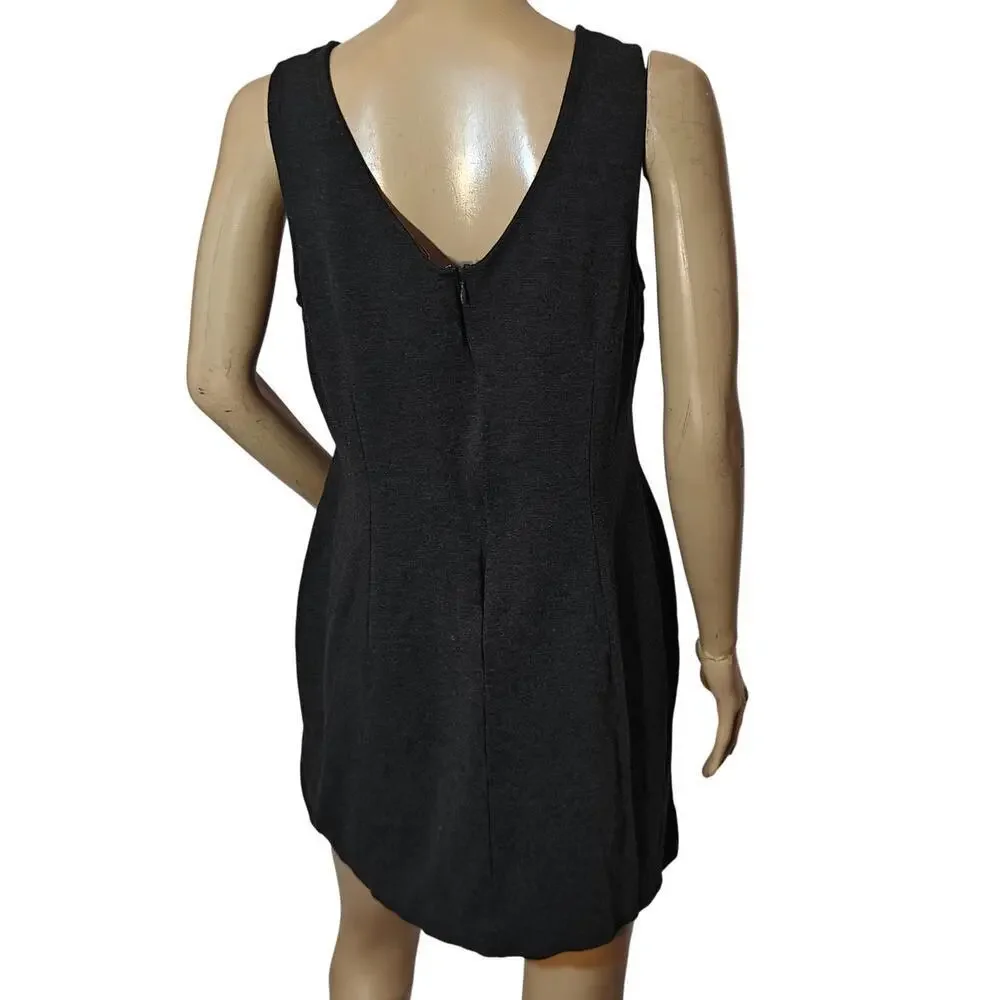 J.Crew Charcoal Sleeveless Shift Dress Size M Back Zip